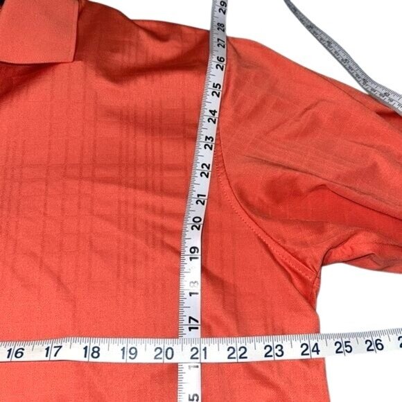 Kirkland Signature Mens XL Performance Polo Shirt Coral Red Polyester Blend - Picture 6 of 6